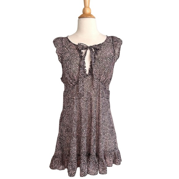 Betsey Johnson Other - BETSEY JOHNSON Intimates Y2K Sheer Babydoll Swirl Print Mini Dress Size Medium